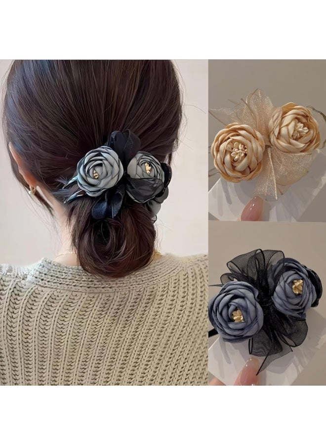 ChicAbode Hair Bun Maker Clips 3 PCS, Double Layer Hair Clips for Women,Claw Clip for Thick Hair and Thin Hair Strong Hold Jaw Clips,Ganchos Para El Cabello,Pinzas Para El Cabello - Image 1
